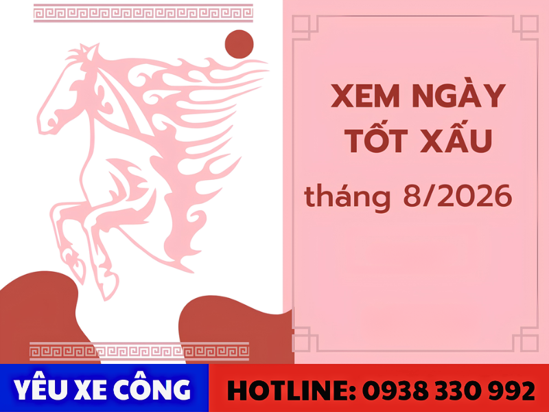 Các ngày tốt để mua xe - mooc trong tháng 08/2026