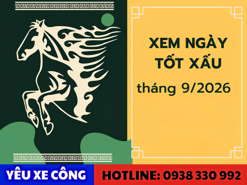 Các ngày đẹp để mua xe trong tháng 09/2026