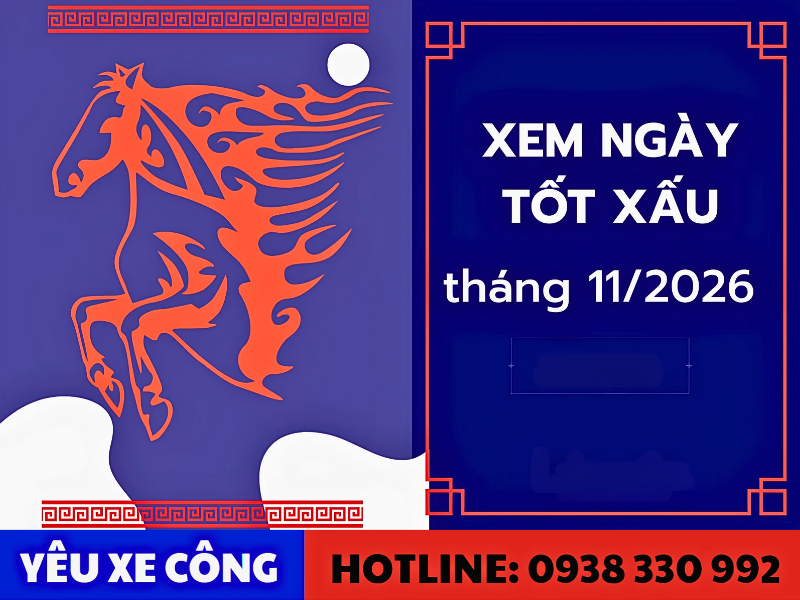 Các ngày đẹp để mua xe trong tháng 11/2026